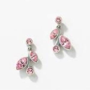 Touchstone Crystal by Swarovski TCS pink floral vine earrings. Never worn.
